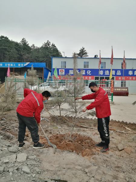 陜煤建設(shè)礦建二公司建莊項(xiàng)目部開展“植樹抗疫、青年先行”植樹活動