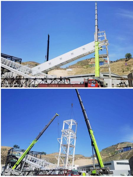 陜煤建設(shè)天工公司安裝三部承建的儲(chǔ)煤場(chǎng) 帶式輸送機(jī)棧橋吊裝成功