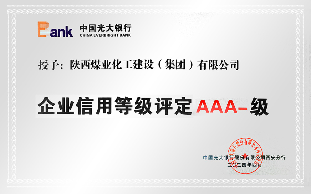 企業(yè)信用等級AAA-、AA+級